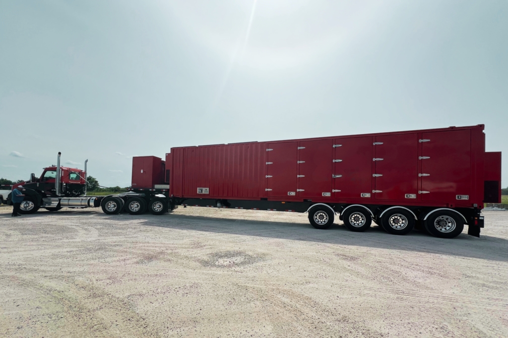 Mobile Battery Energy Storage System (MBESS) hooked up to truck